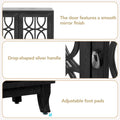Mirrored Buffet Cabinet with Glass Doors and Silver Handles 3 Door Sideboard for Living Room, Hallway, and Dining Room
